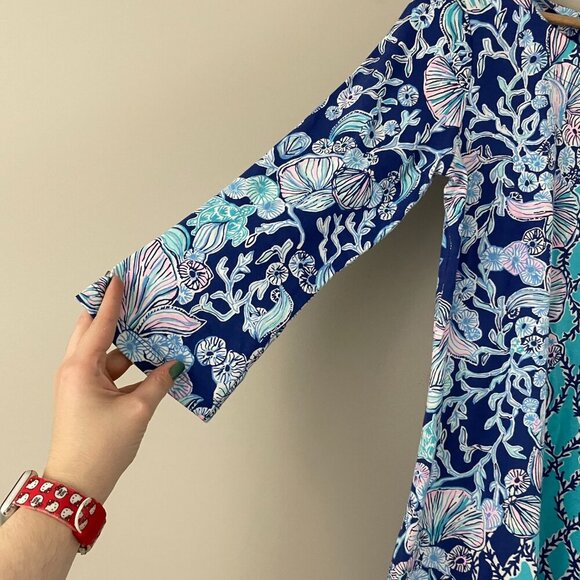 Lilly Pulitzer Bay Dress Lapis Lazuli Your Biggest Fan Size Medium - Picture 5 of 7
